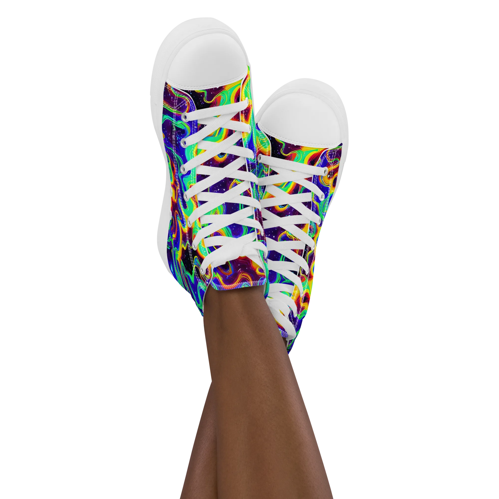 Hypercosm on Women's High Top Canvas Shoes — Front