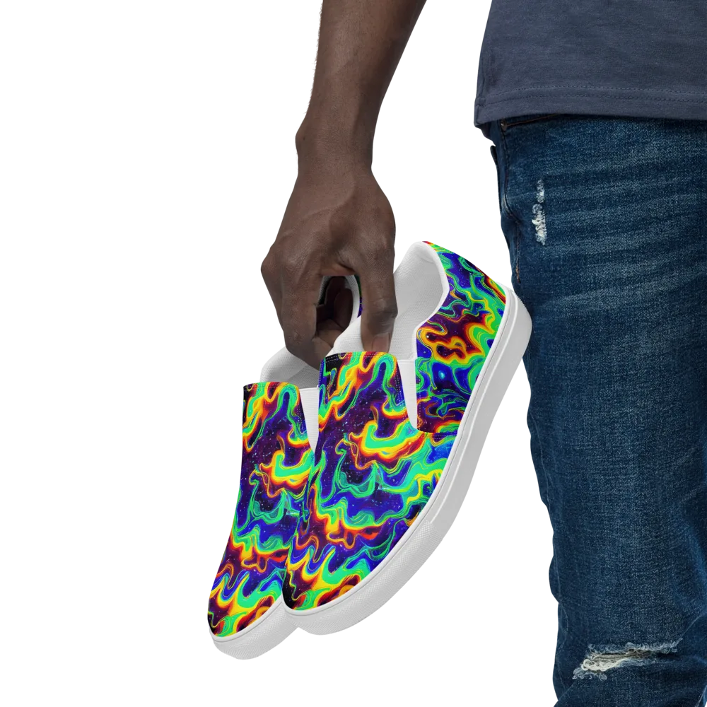 Hypercosm on Men's Slip-On Canvas Shoes — Left Front