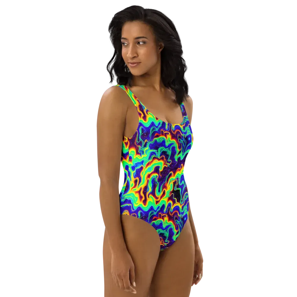 Hypercosm on One-Piece Swimsuit — Right