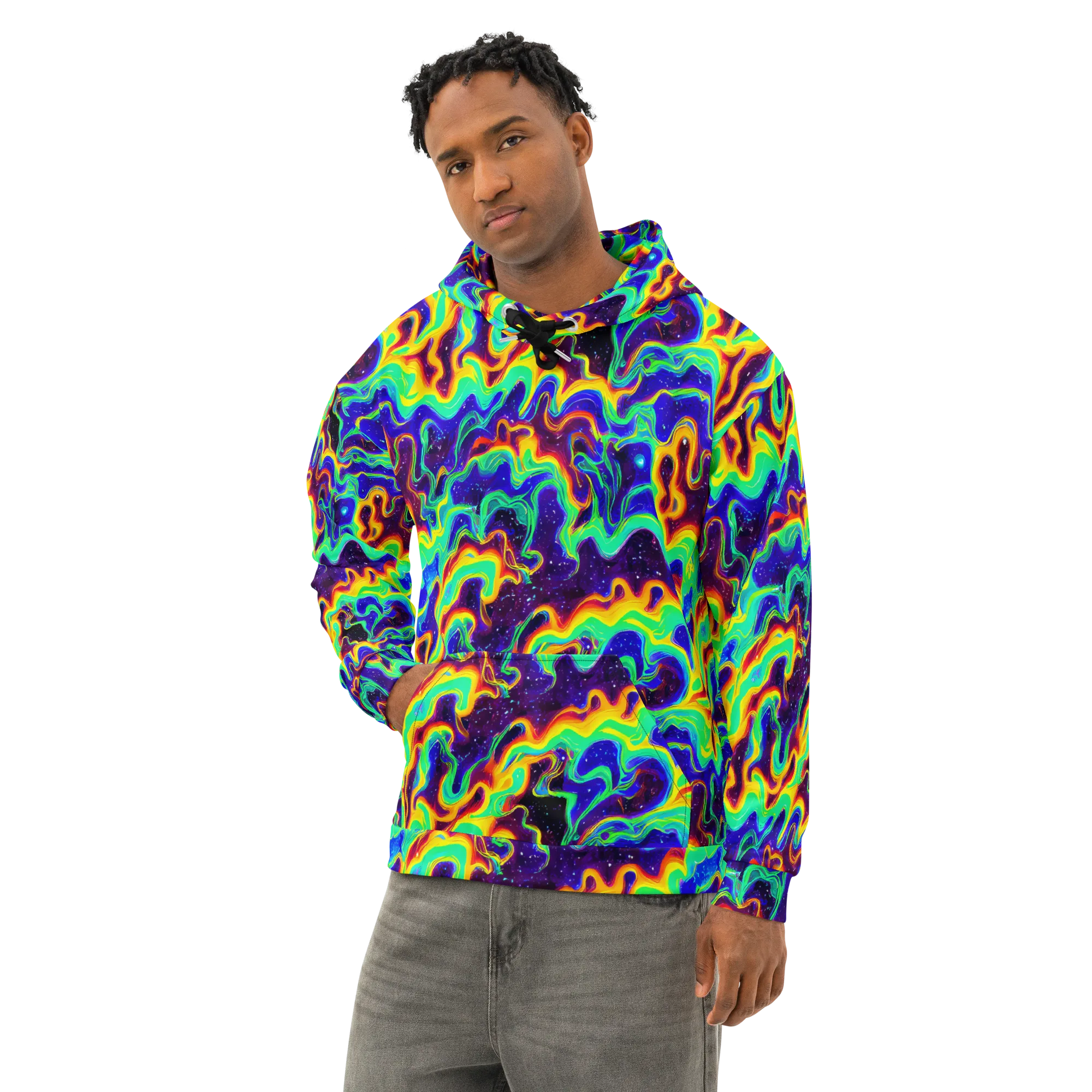 Hypercosm on Cotton Hoodie — Left Front