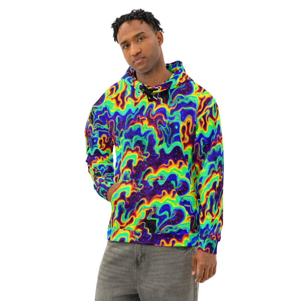 Hypercosm on Cotton Hoodie — Left Front