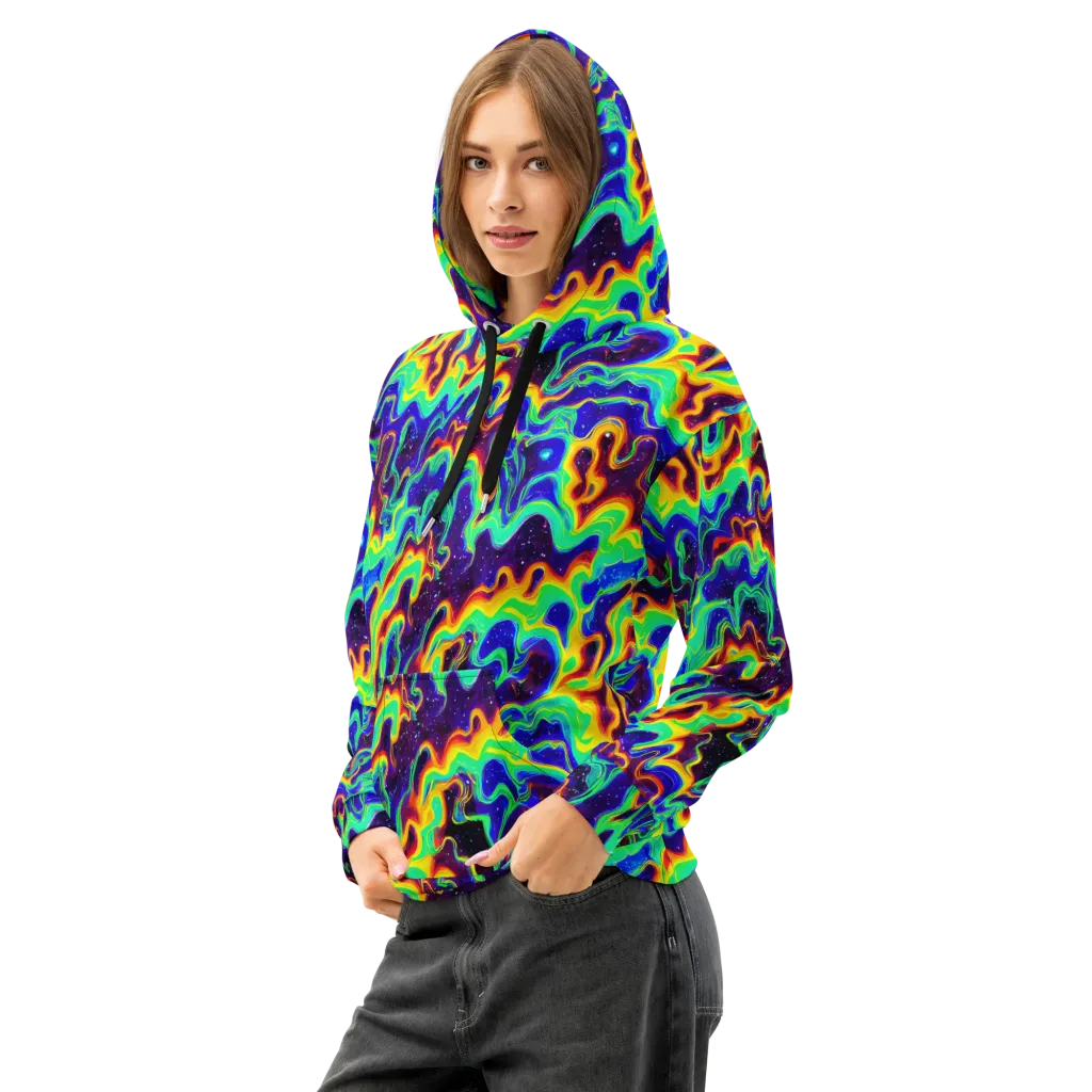 Hypercosm on Cotton Hoodie — Left Front