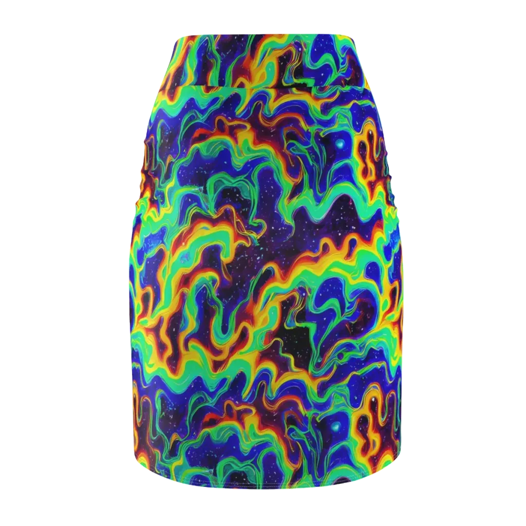 Hypercosm on Pencil Skirt — Back