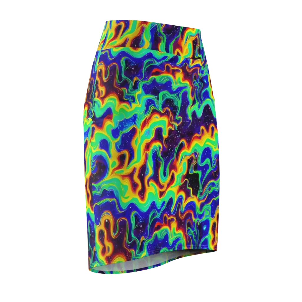 Hypercosm on Pencil Skirt — Front Side
