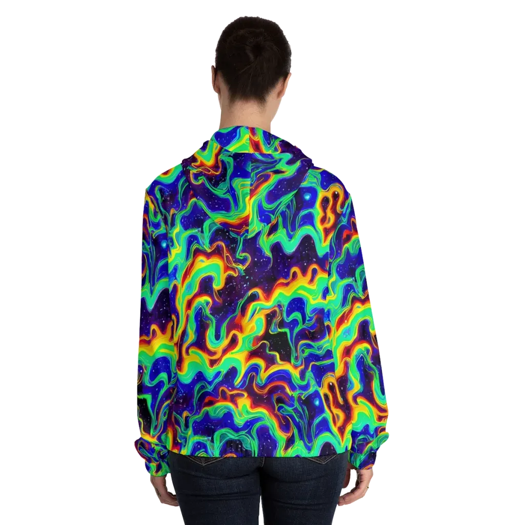 Hypercosm on Women's Full-Zip Hoodie — Back On Person