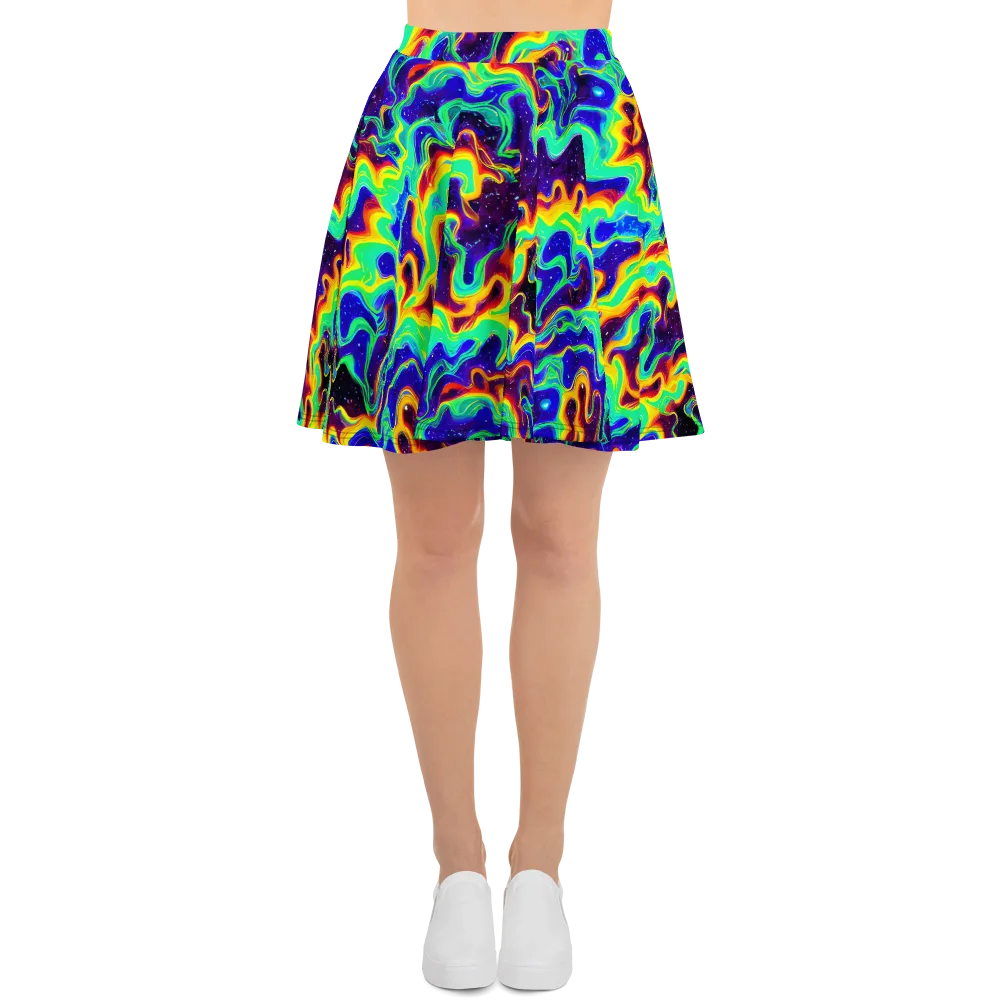 Hypercosm on Skater Skirt — Front