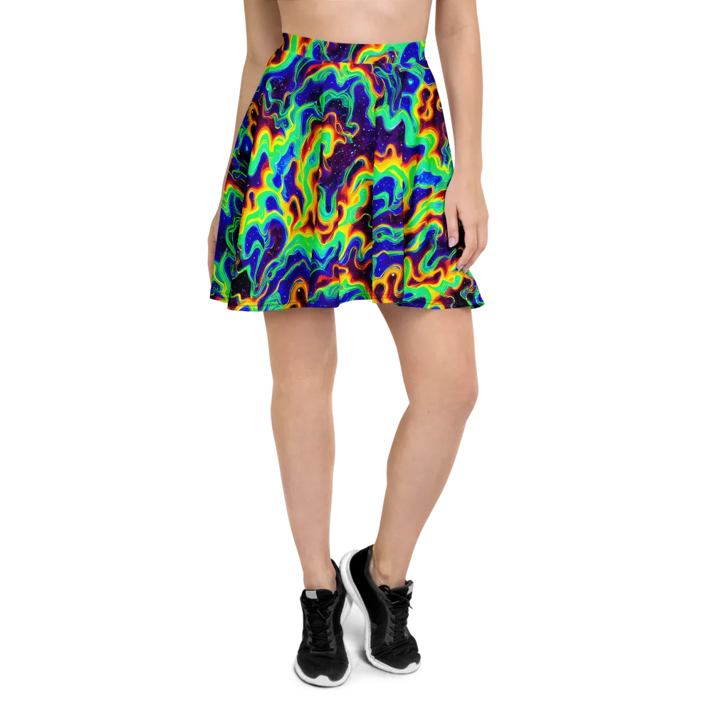 Hypercosm on Skater Skirt — Front