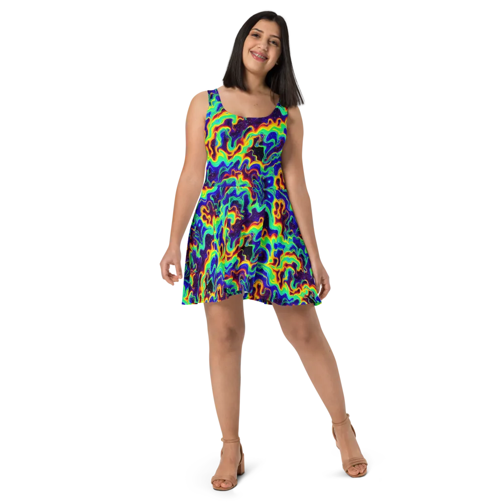 Hypercosm on Skater Dress — Front