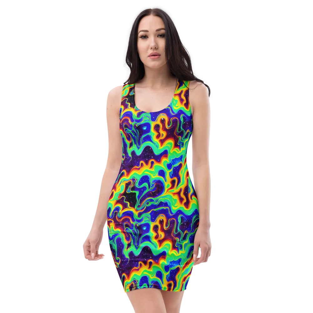 Hypercosm on Bodycon Dress — Front