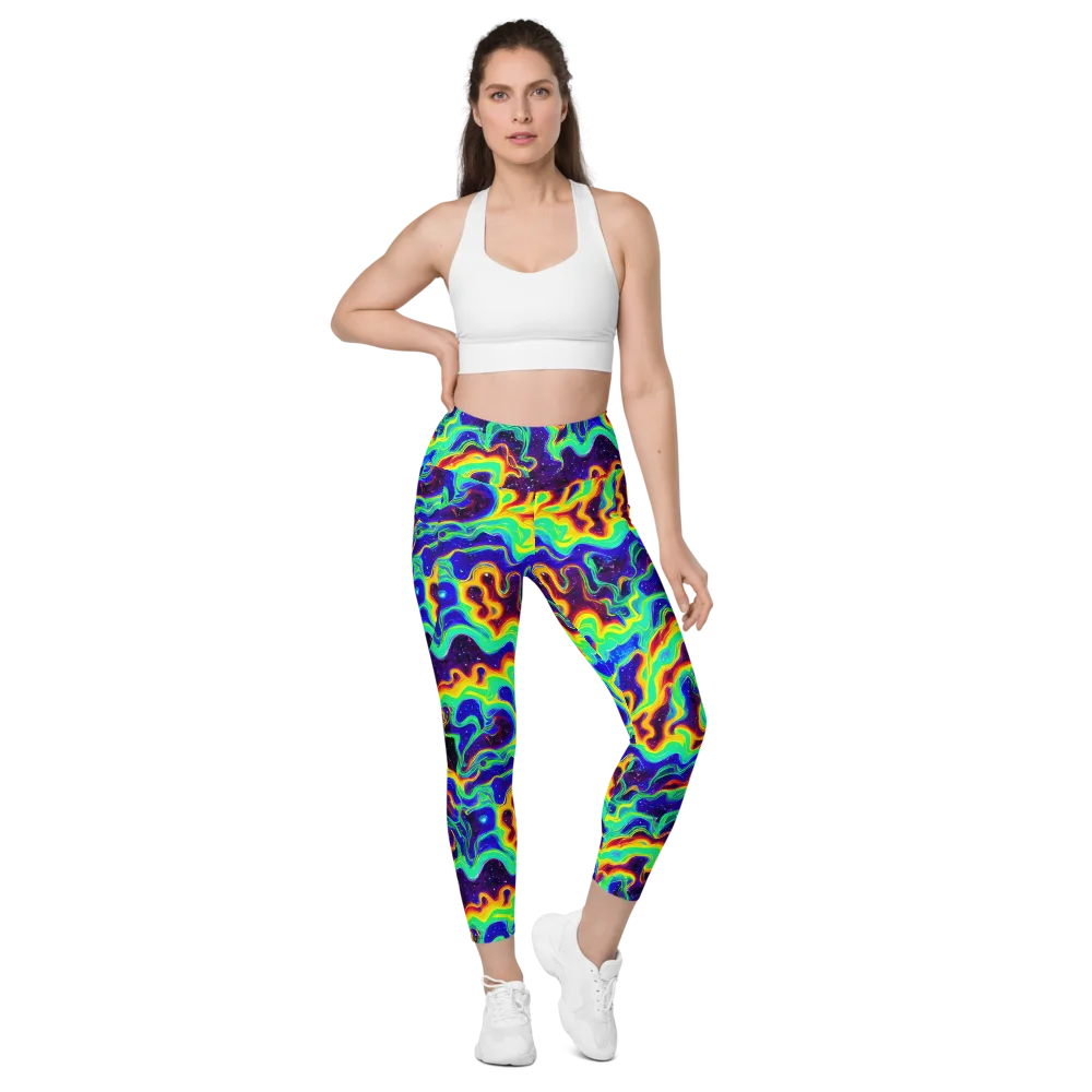 Hypercosm on Leggings with Pockets — Front