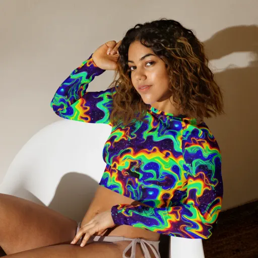 Hypercosm on a Long Sleeve Crop Top