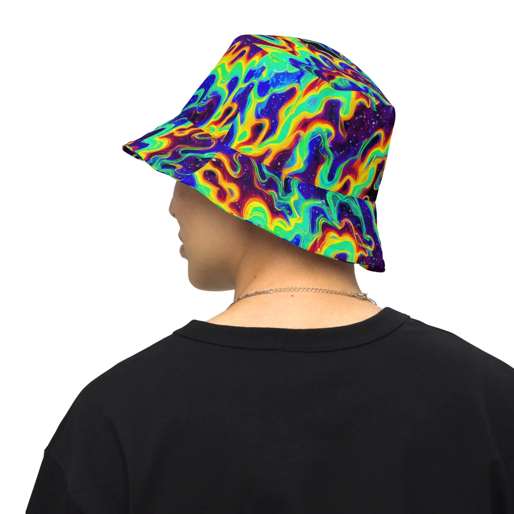Hypercosm on Reversible Bucket Hat — Back Inside