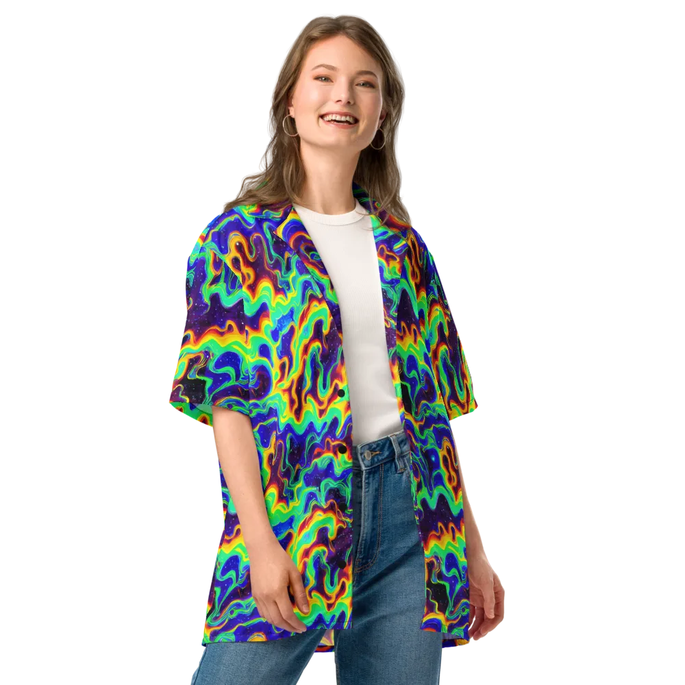 Hypercosm on Button Shirt — Front