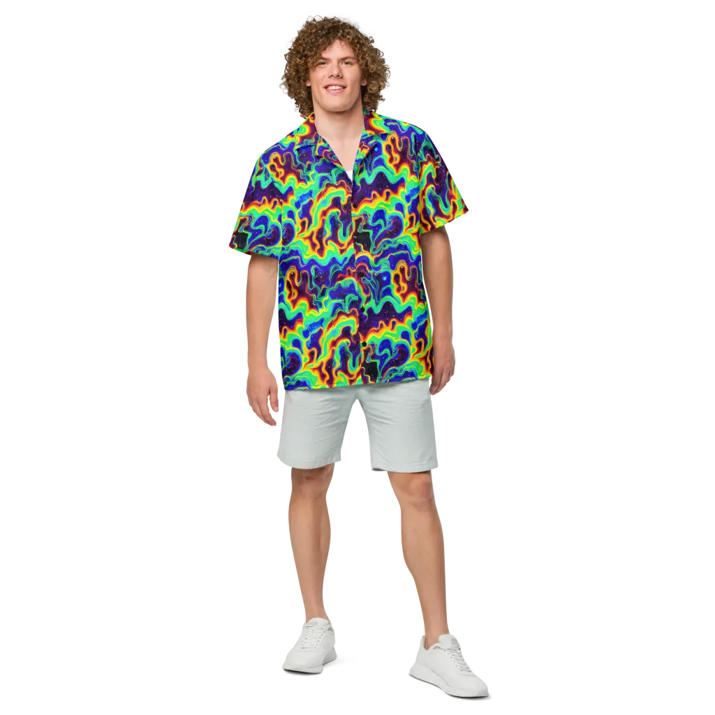 Hypercosm on Button Shirt — Front