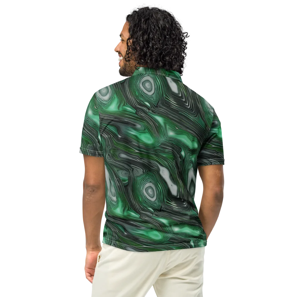 Malachite Current on Men's Slim Fit Polo Shirt — Back