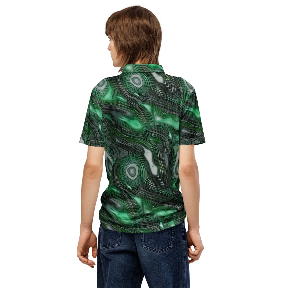 Malachite Current on Men's Slim Fit Polo Shirt — Back