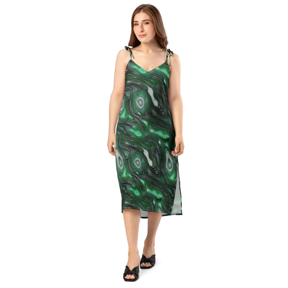 Malachite Current on Slip Dress — Front