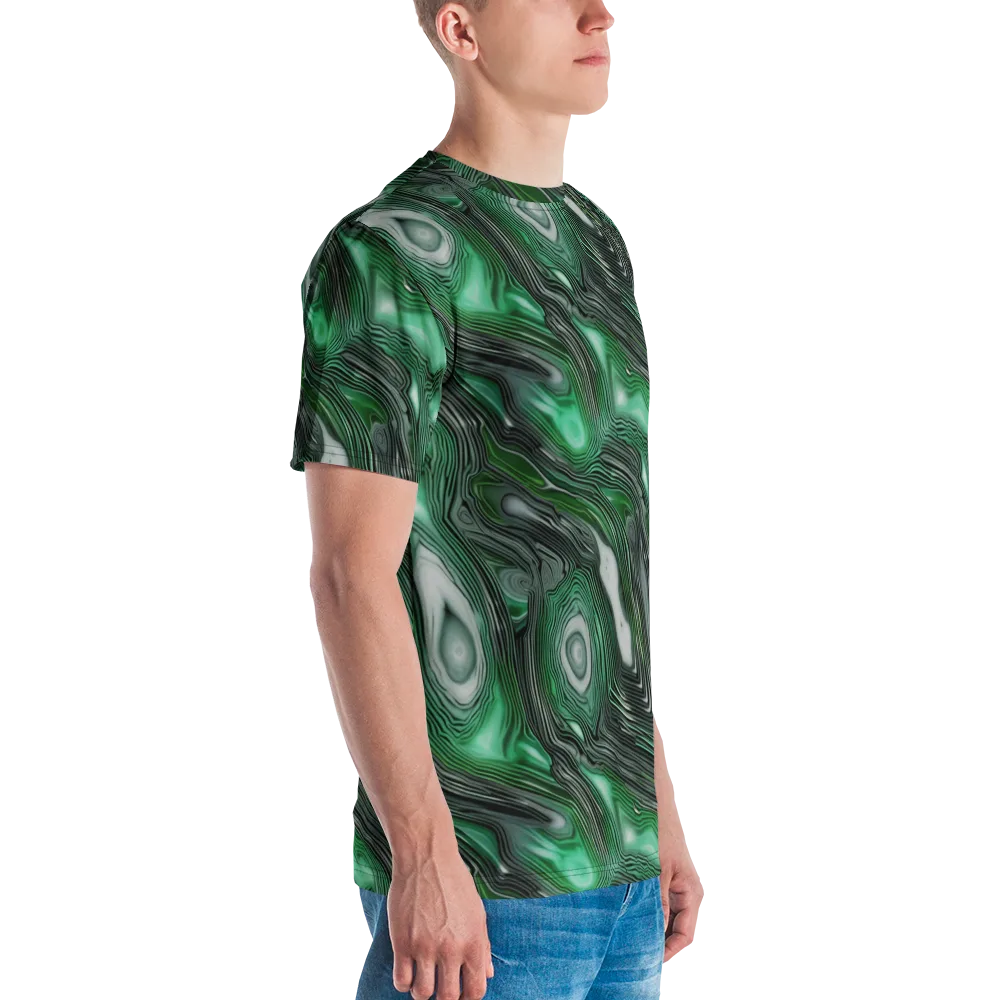 Malachite Current on Men's Crew Neck T-Shirt — Right