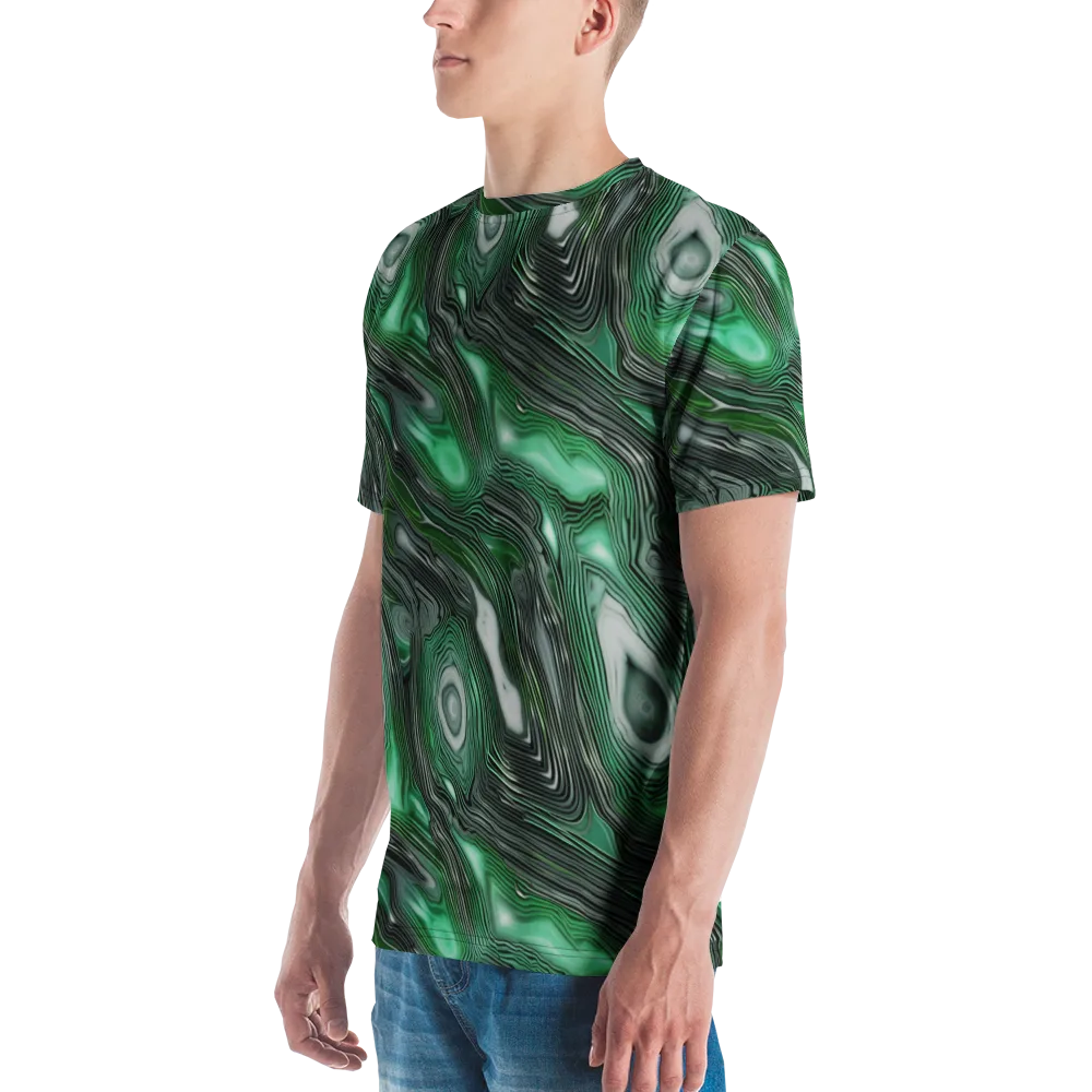 Malachite Current on Men's Crew Neck T-Shirt — Left