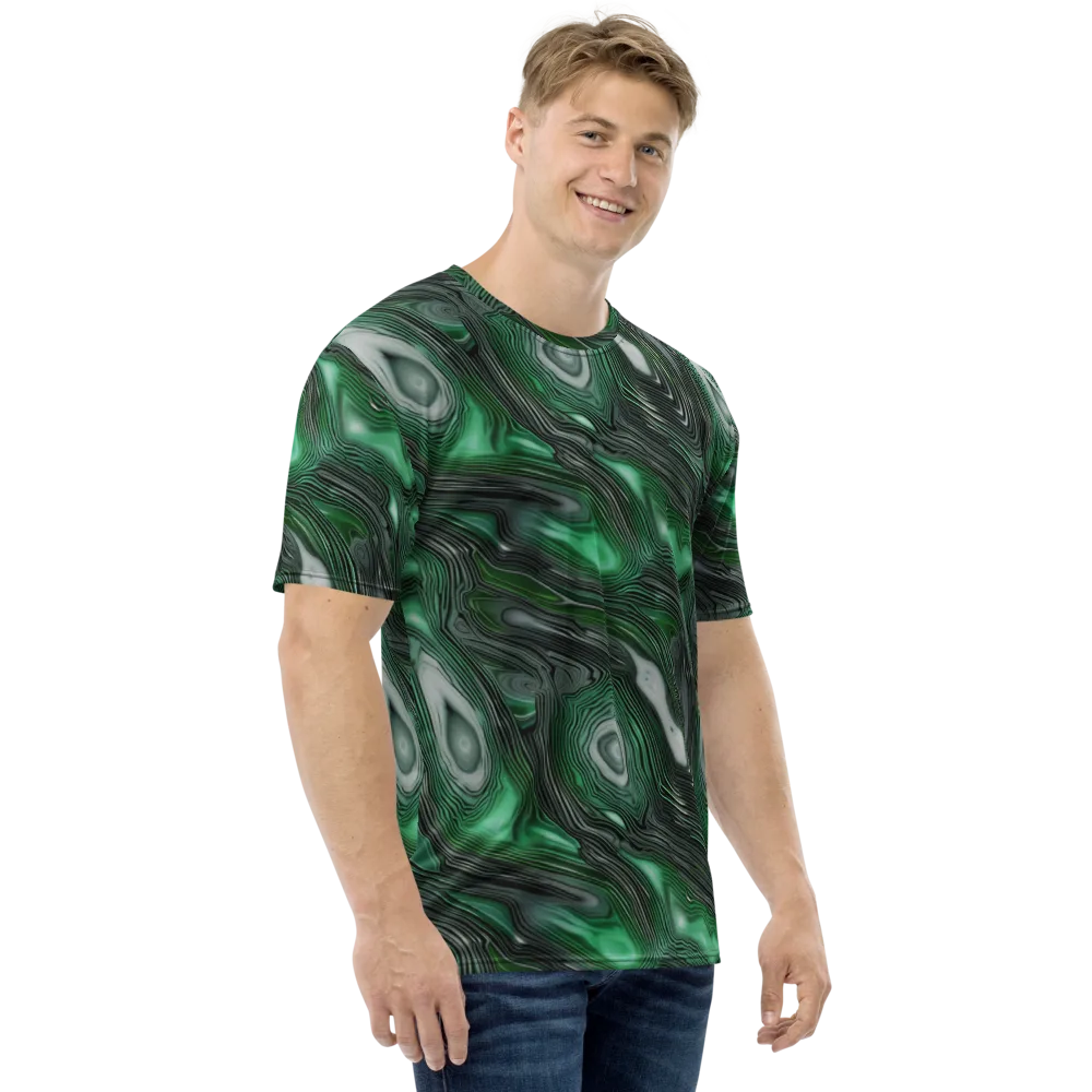 Malachite Current on Men's Crew Neck T-Shirt — Right