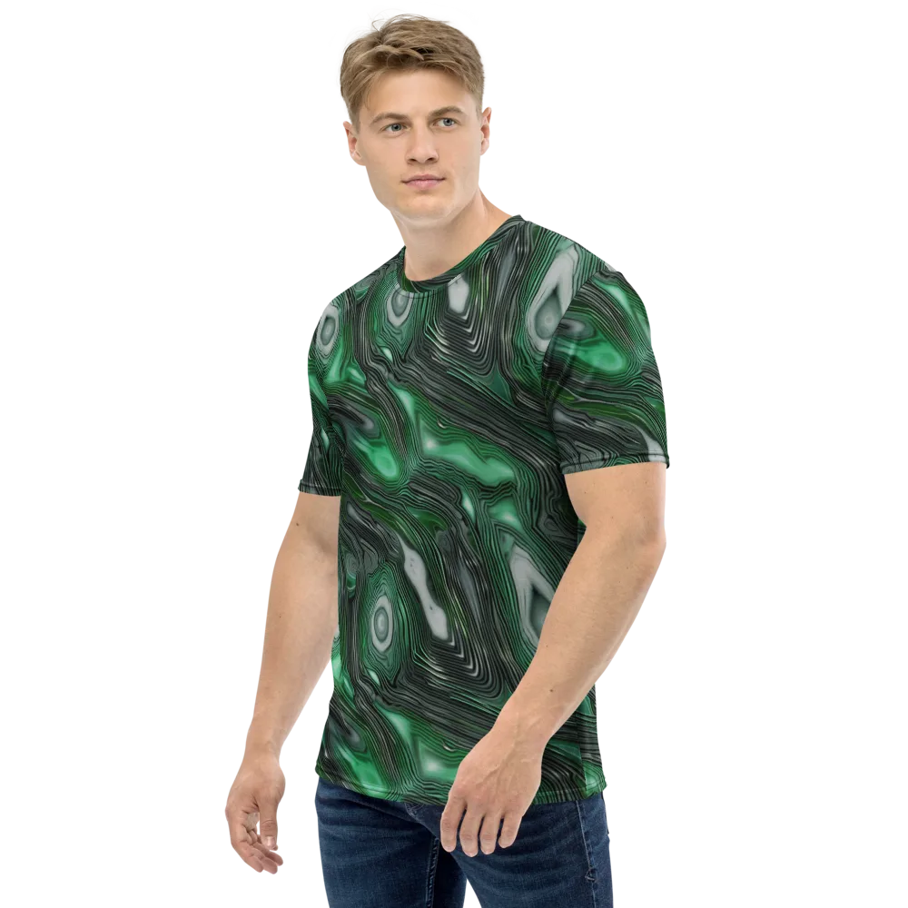 Malachite Current on Men's Crew Neck T-Shirt — Left