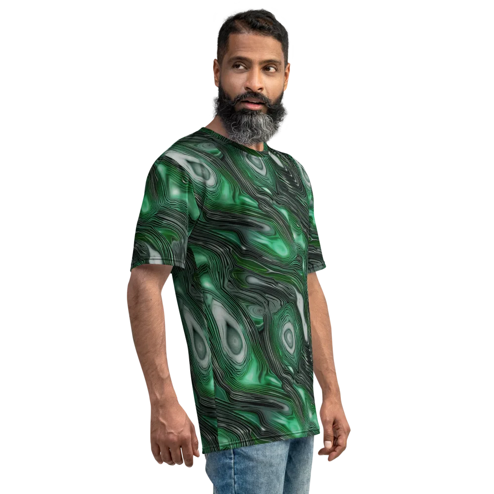 Malachite Current on Men's Crew Neck T-Shirt — Right
