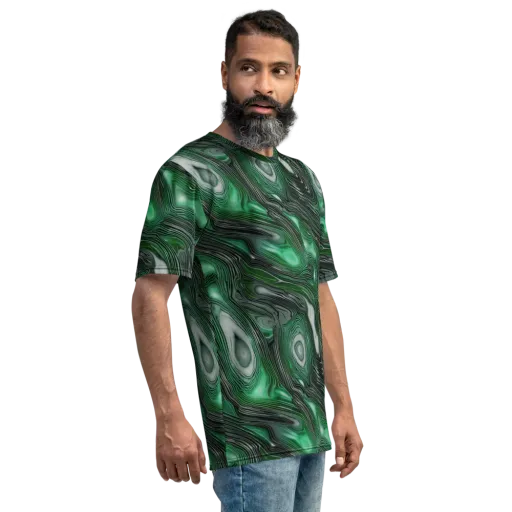 Malachite Current on a Men's Crew Neck T-Shirt