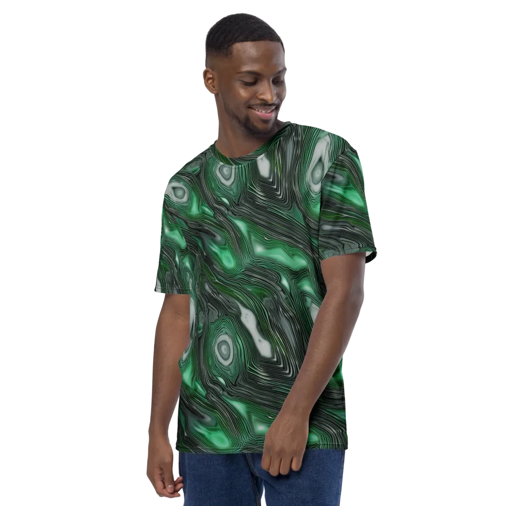 Malachite Current on Men's Crew Neck T-Shirt — Left