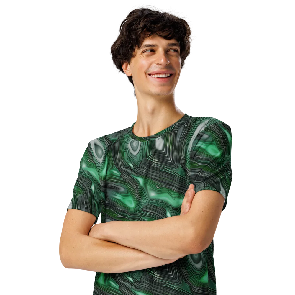 Malachite Current on Men's Crew Neck T-Shirt — Left Front
