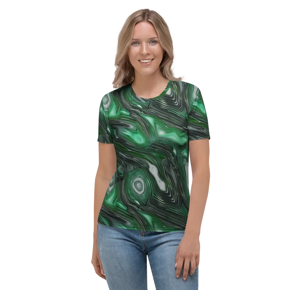 Malachite Current on Women's Crew Neck T-Shirt — Front