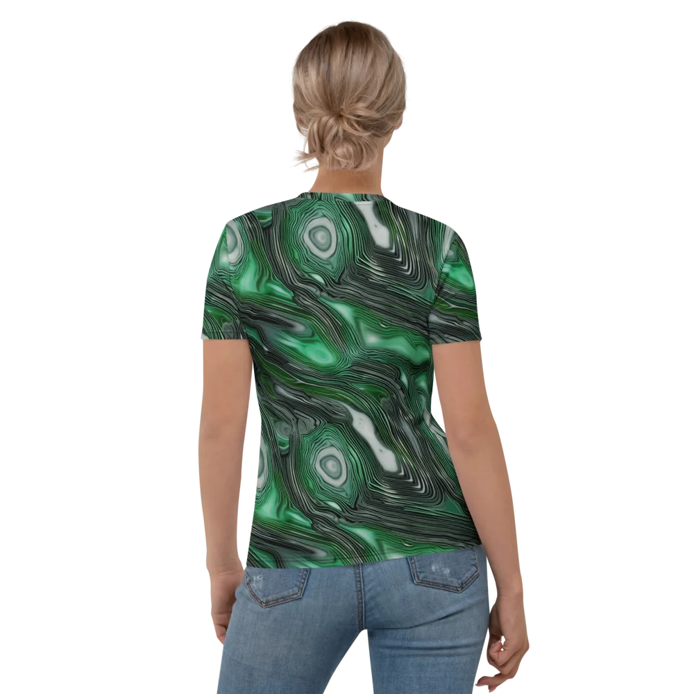 Malachite Current on Women's Crew Neck T-Shirt — Back