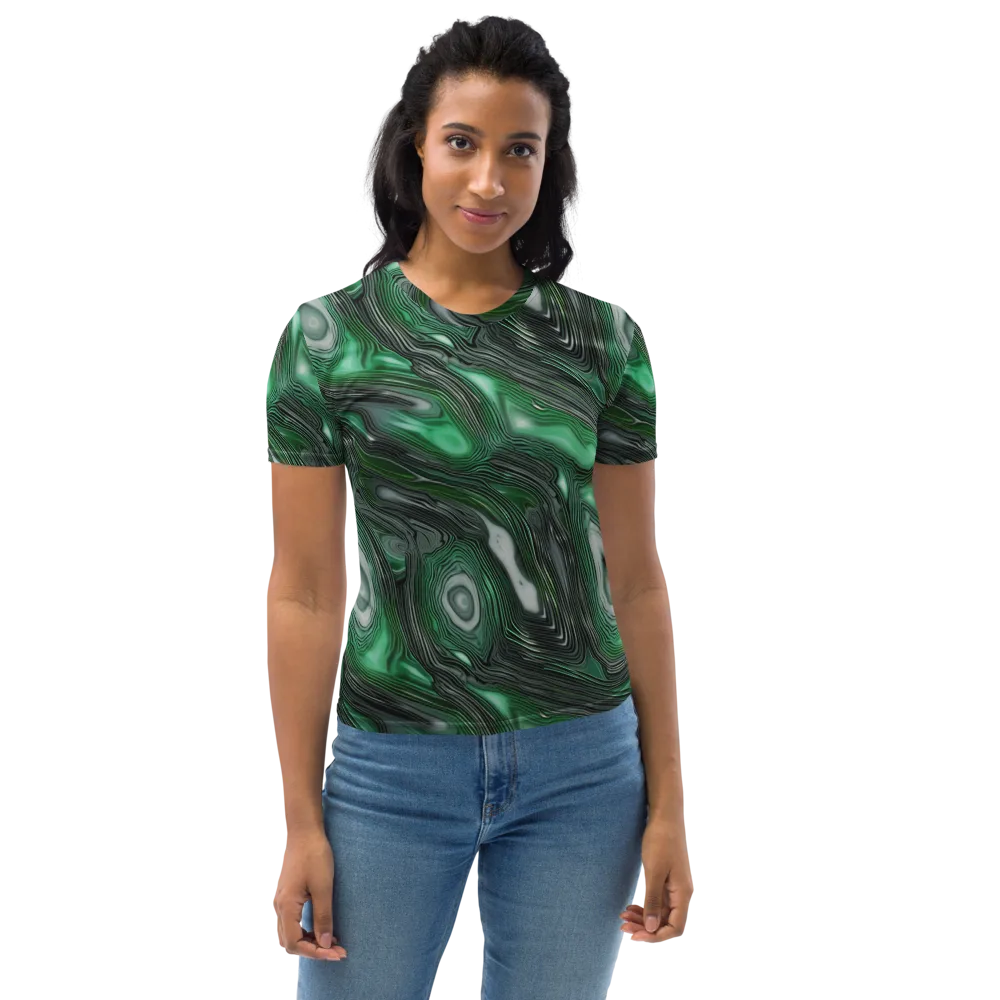 Malachite Current on Women's Crew Neck T-Shirt — Front