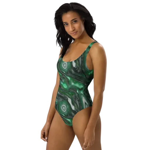 Malachite Current on a One-Piece Swimsuit