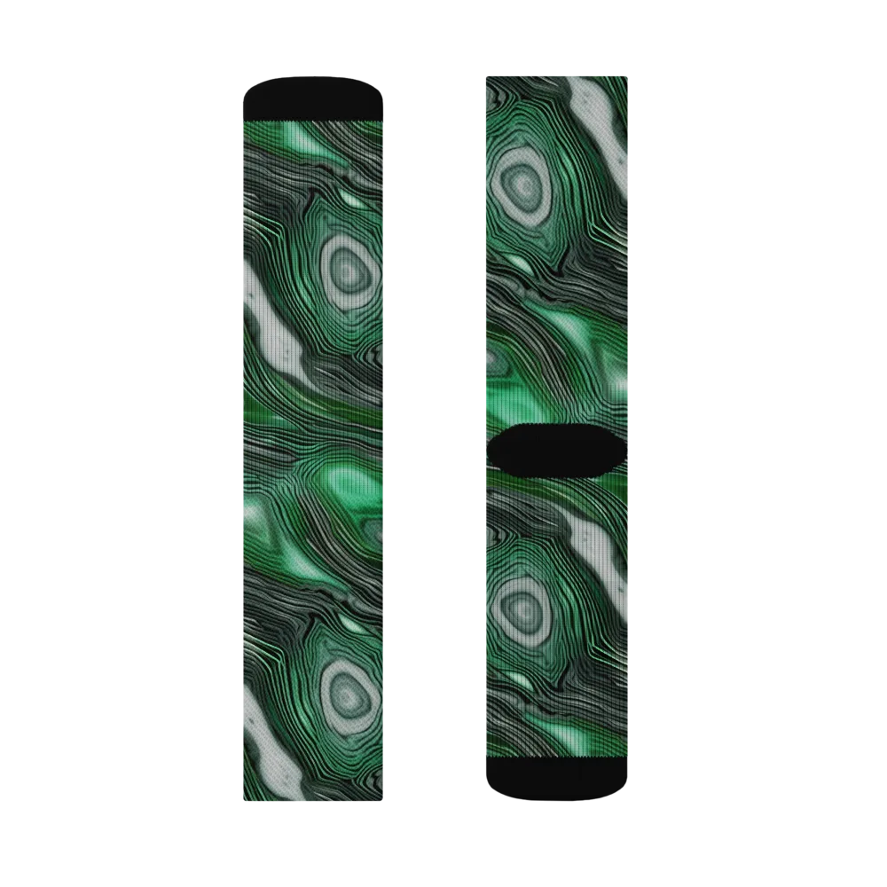 Malachite Current on Socks — Left Sock