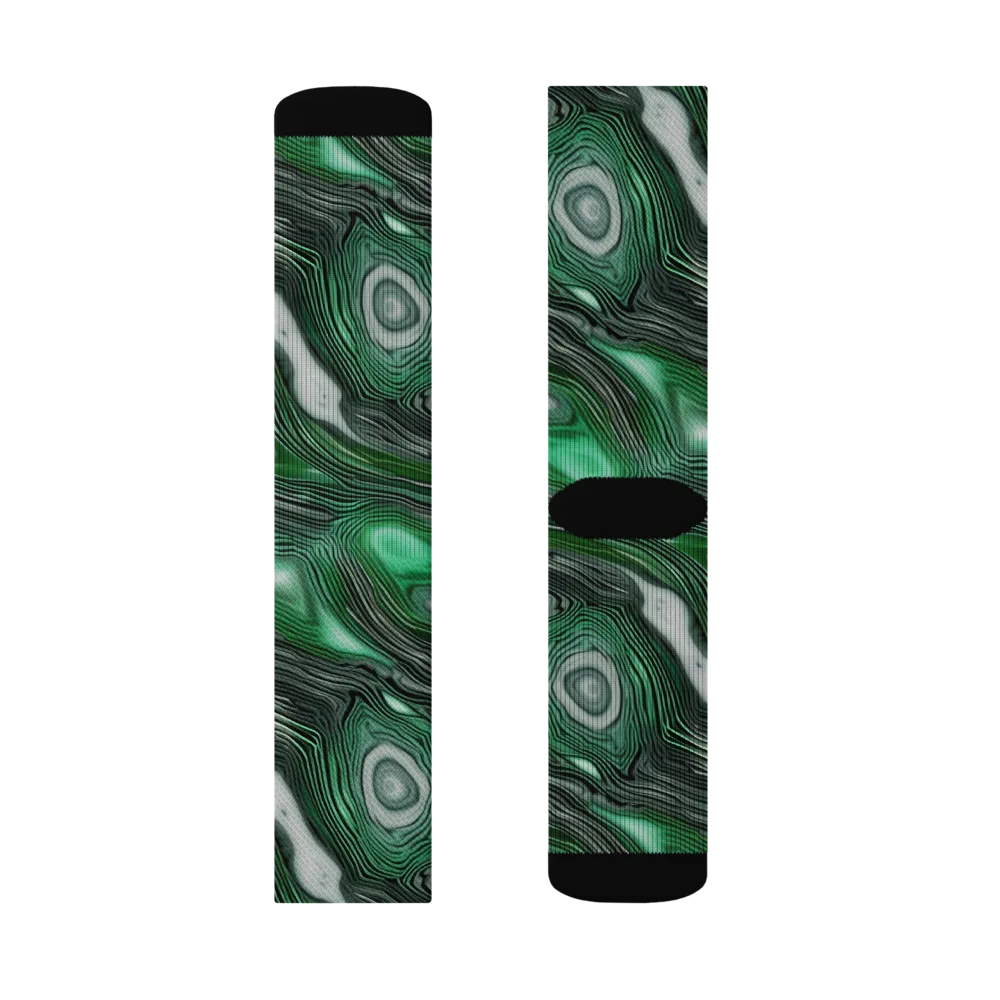 Malachite Current on Socks — Right Sock