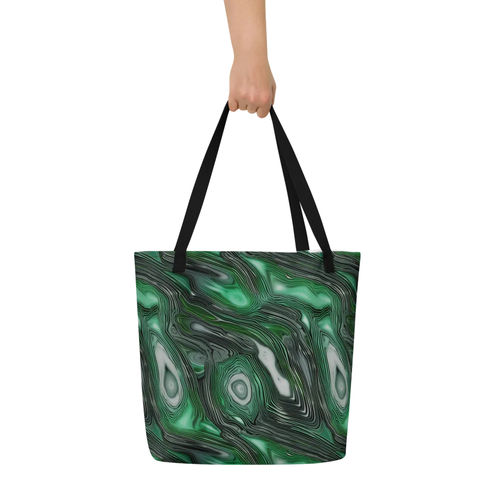 Malachite Current on Large Tote Bag W/ Pocket — Front