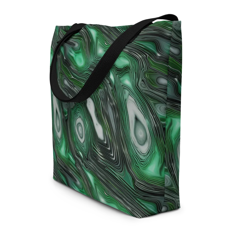 Malachite Current on Large Tote Bag W/ Pocket — Front
