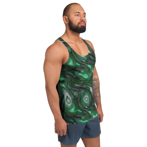 Malachite Current on a Men's Tank Top