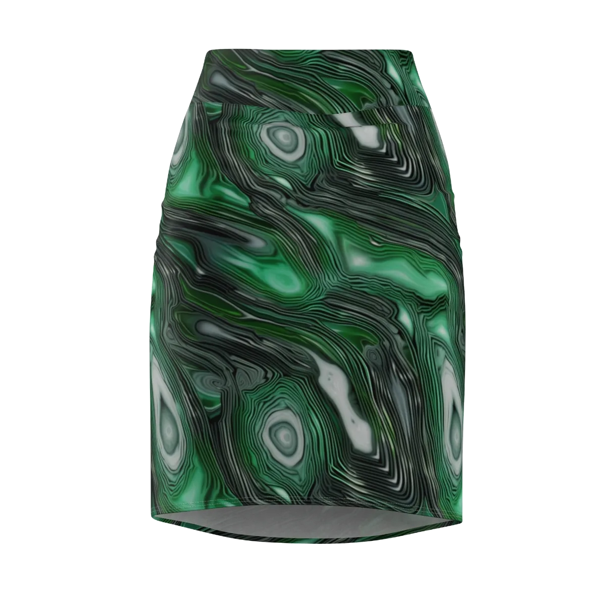 Malachite Current on Pencil Skirt — Front