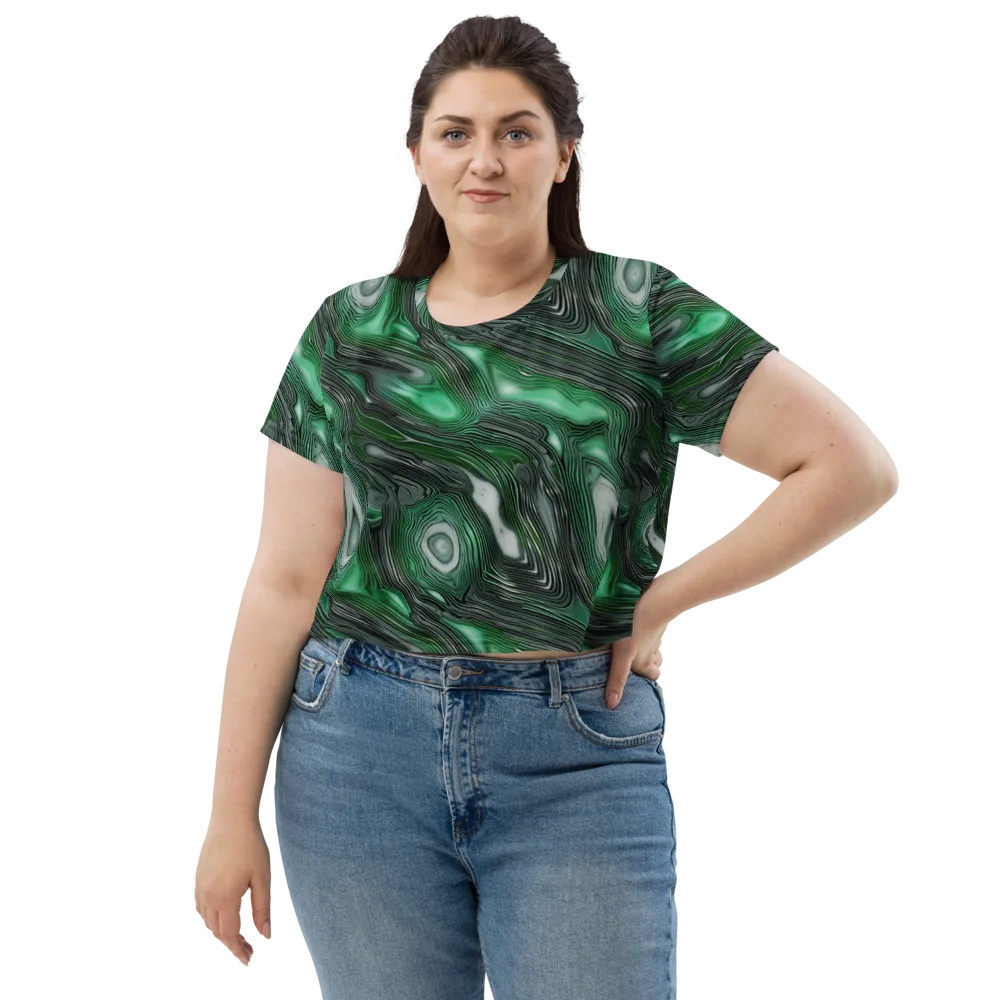 Malachite Current on Crop Tee — Front