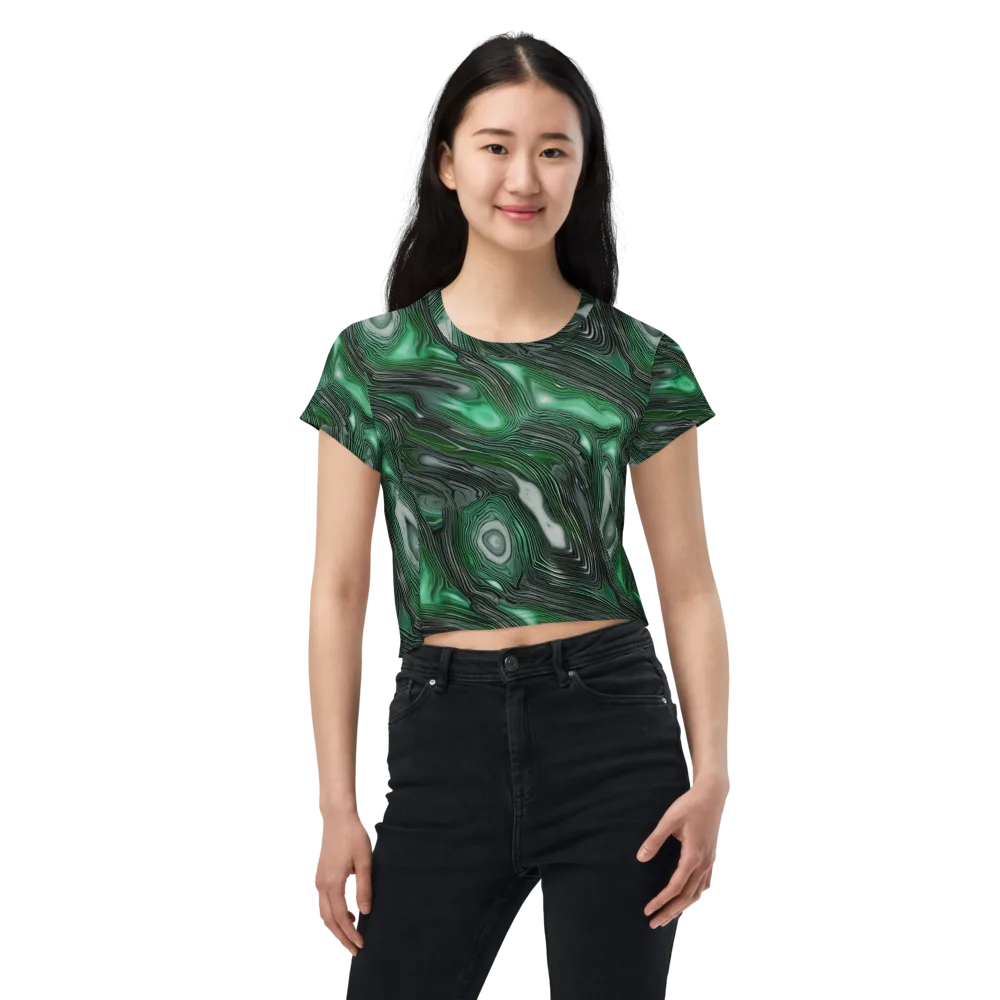 Malachite Current on Crop Tee — Front