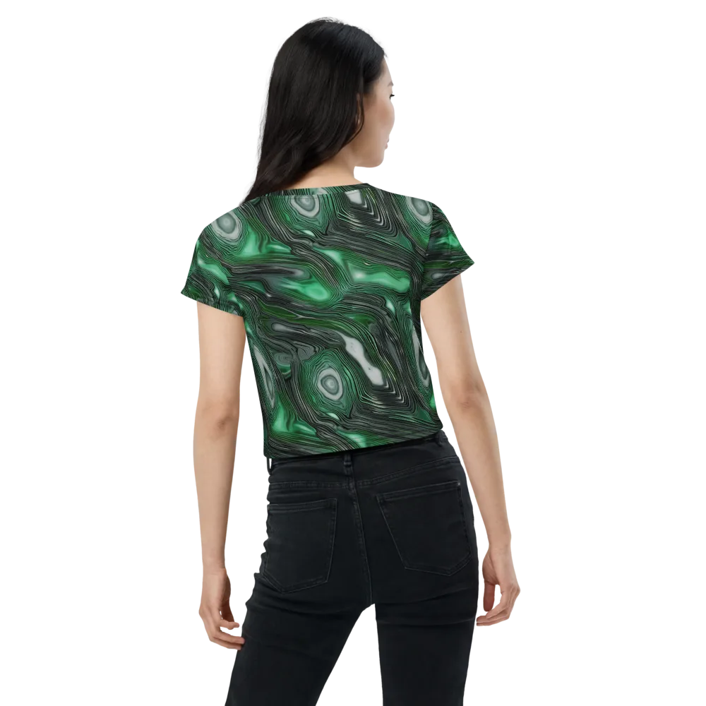 Malachite Current on Crop Tee — Back