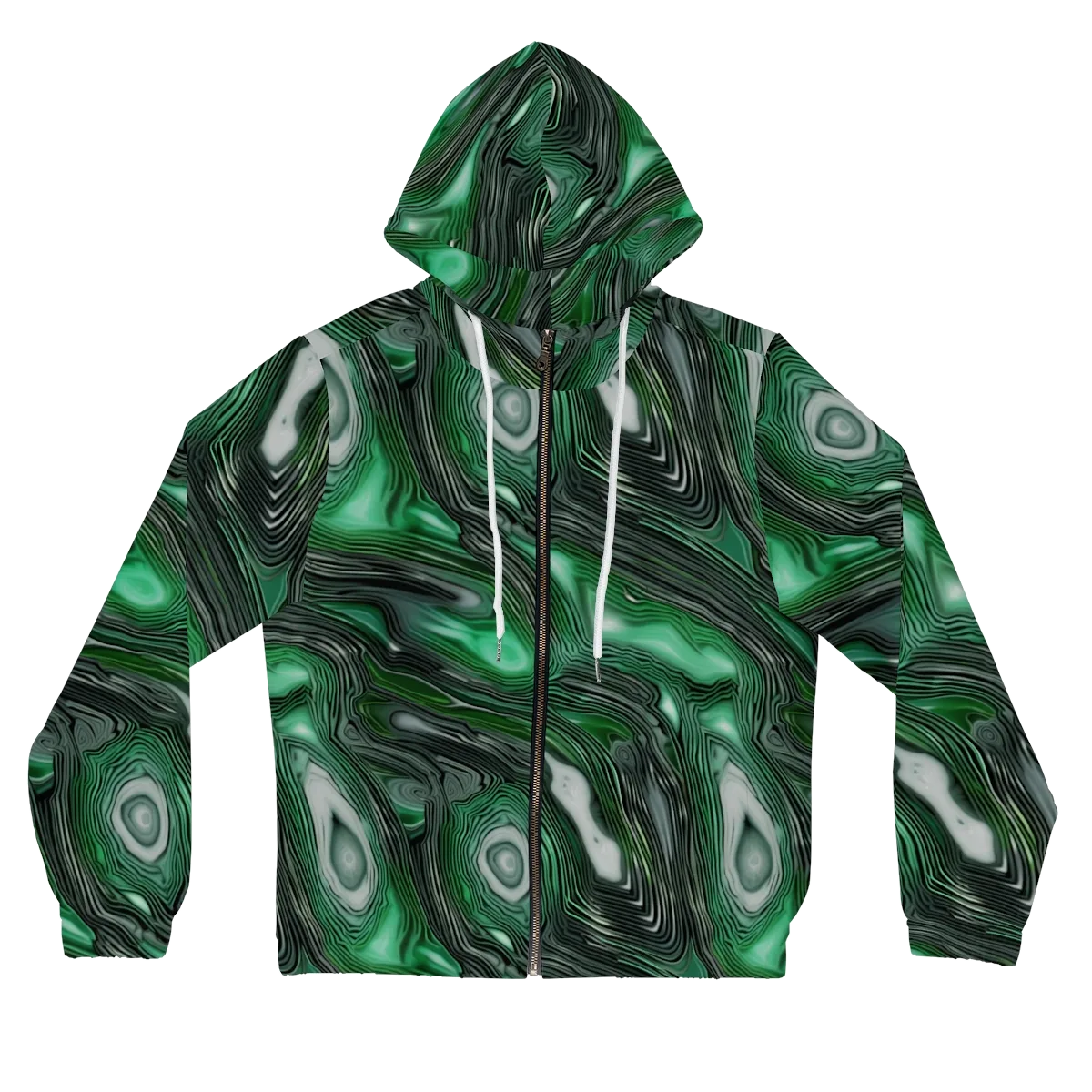 Malachite Current on Women's Full-Zip Hoodie — Front