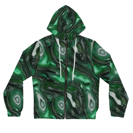 Malachite Current on a Women's Full-Zip Hoodie