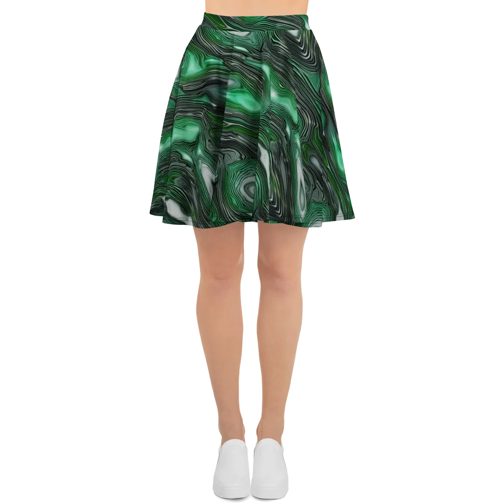 Malachite Current on Skater Skirt — Front