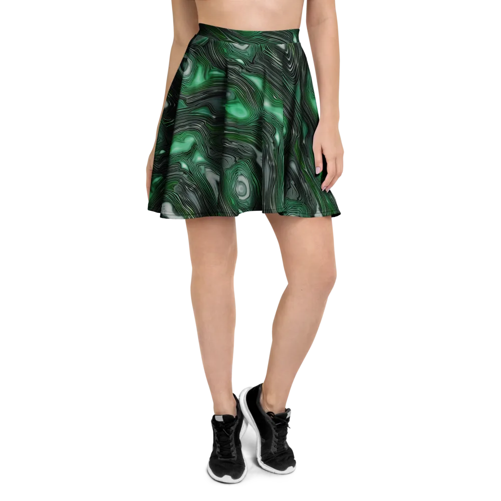Malachite Current on Skater Skirt — Front