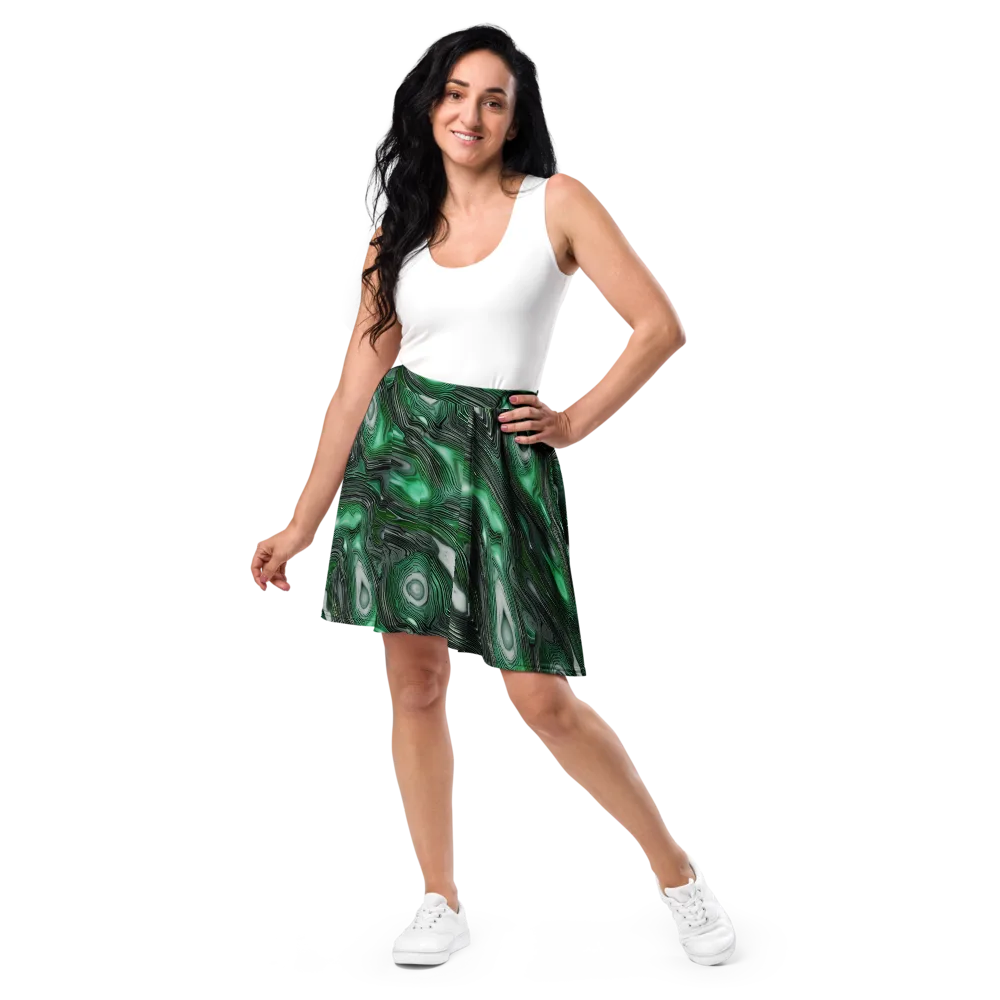 Malachite Current on Skater Skirt — Front