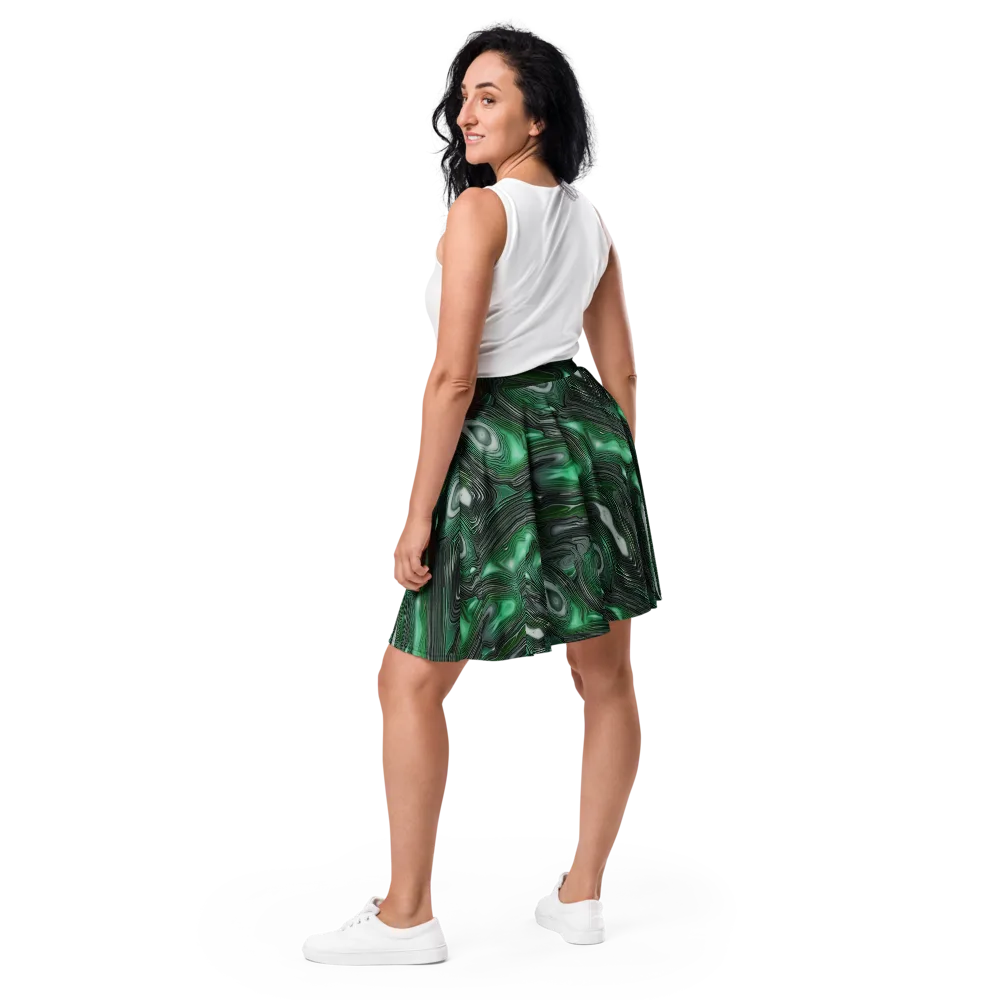 Malachite Current on Skater Skirt — Back