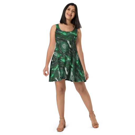 Malachite Current on a Skater Dress