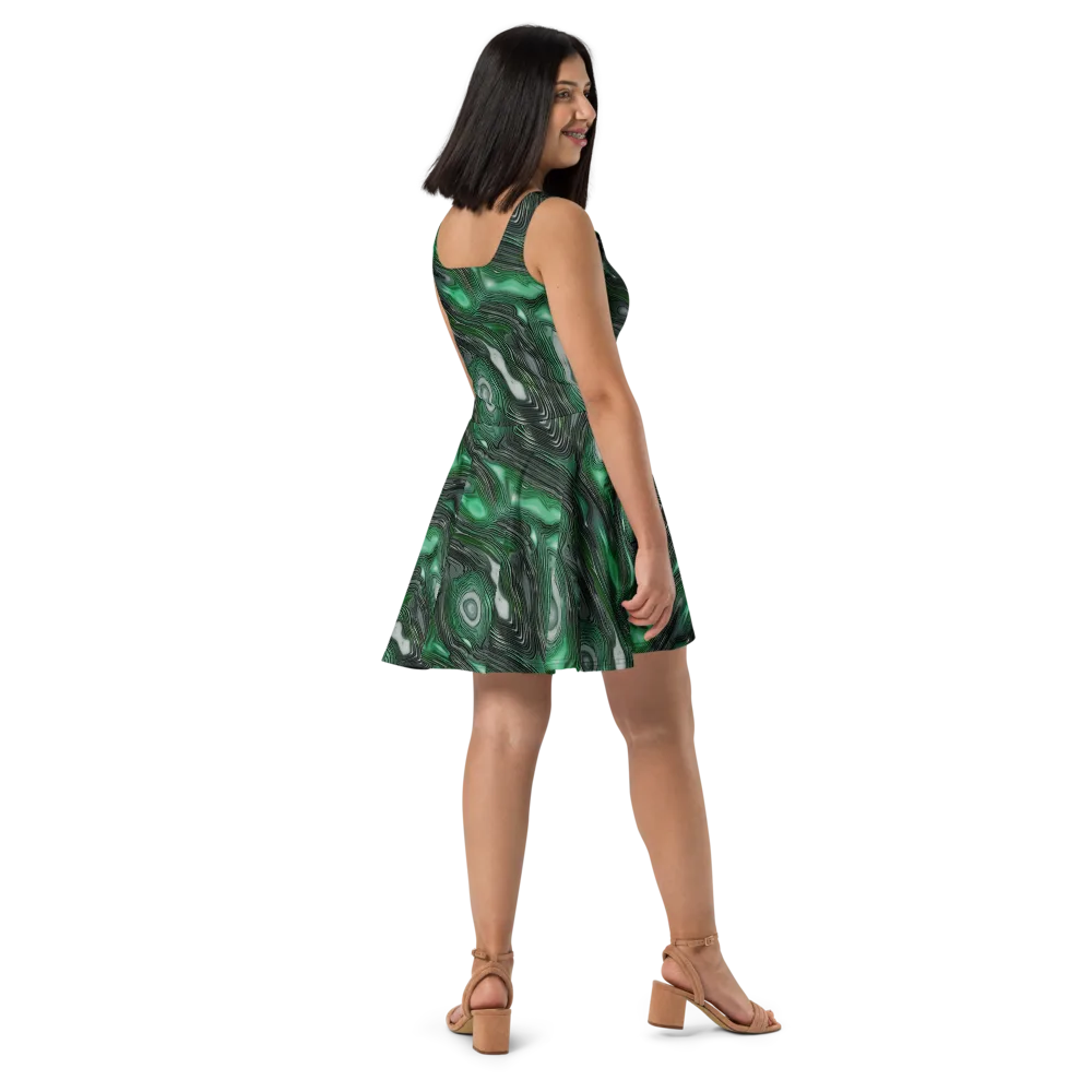 Malachite Current on Skater Dress — Right